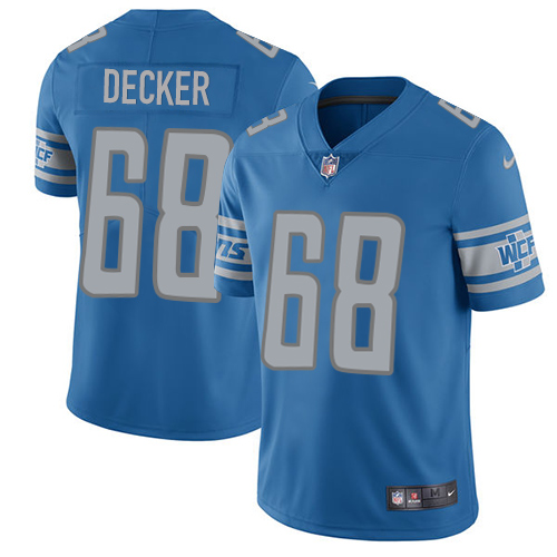 2019 Men Detroit Lions #68 Decker blue Nike Vapor Untouchable Limited NFL Jersey style 2